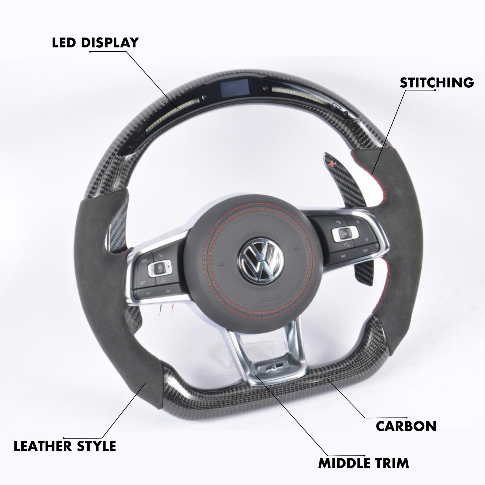 Volkswagen Golf Mk7 / Mk7.5 Style Full Custom Steering Wheel