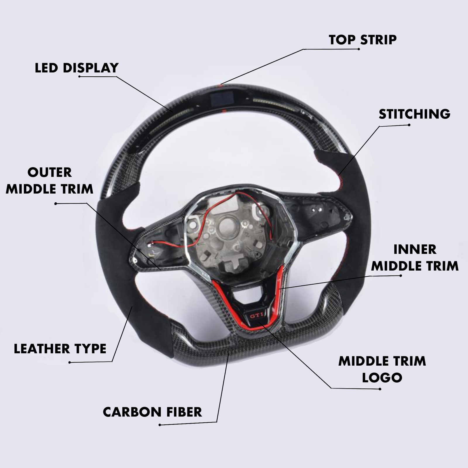 Volkswagen Golf Mk8 Style Full Custom Steering Wheel